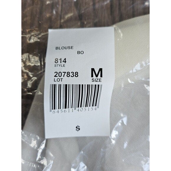 CAbi 814 Sheer Layered Ruffle Blouse Women's Size M Off-White Draped Top NWT - Picture 4 of 10